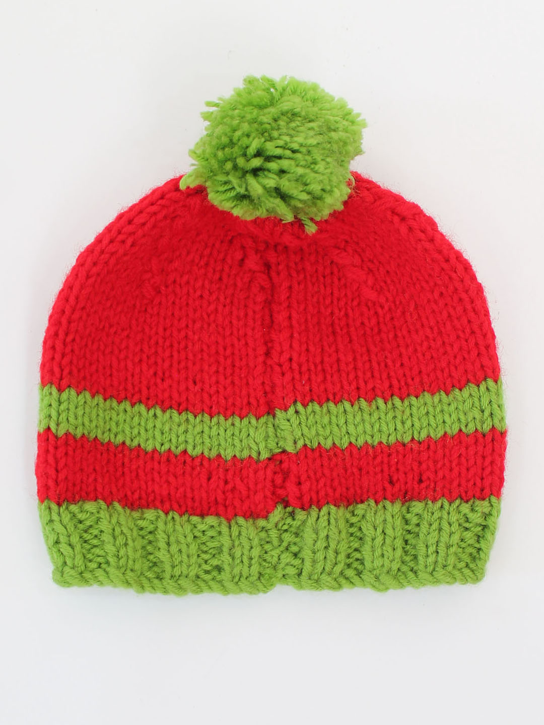 Woonie Handknitted Newborn Woolen Cap with Bow - Red