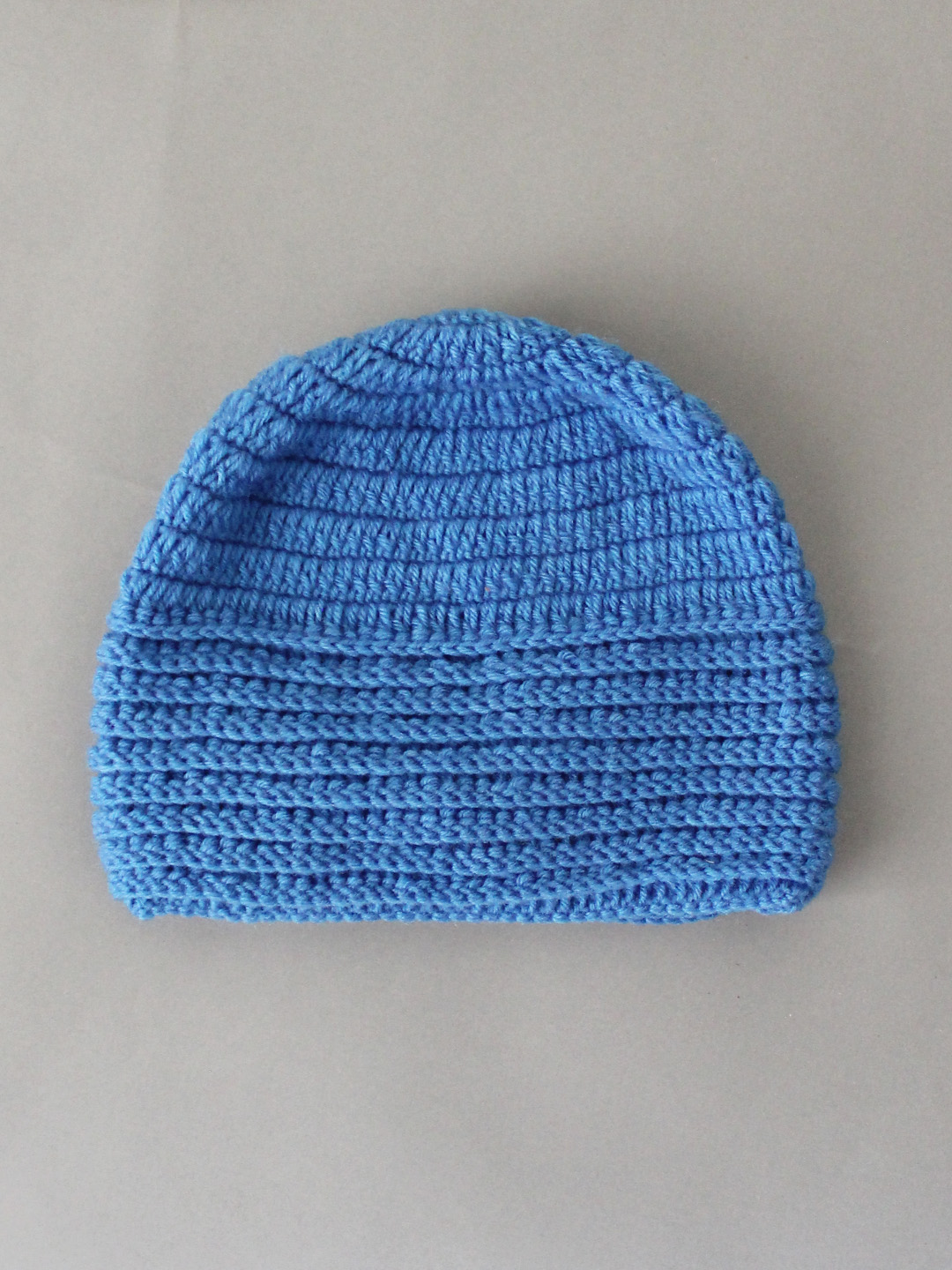 Woonie Handknitted Striped Pattern Beanie - Orange