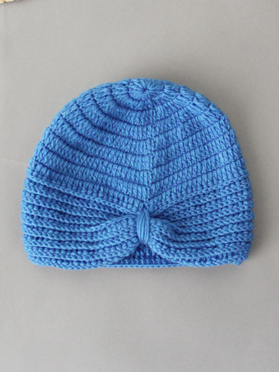 Woonie Handknitted Striped Pattern Beanie - Orange