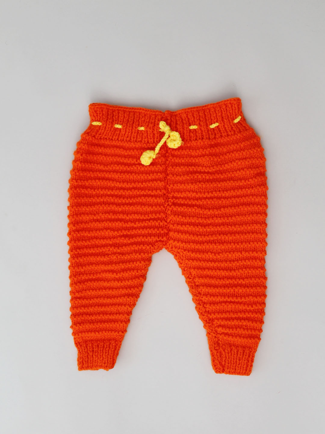 Woonie Handknitted Sweater Pant Set with Bear Applique-Yellow