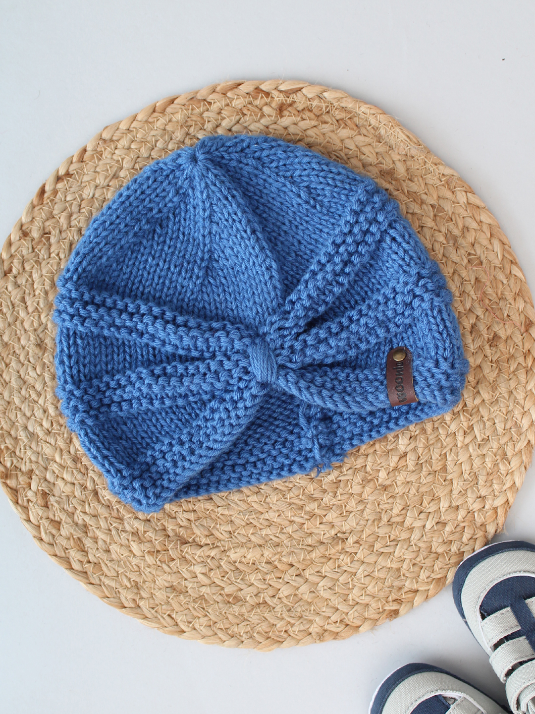 Woonie Handknitted Turban Cap - Blue