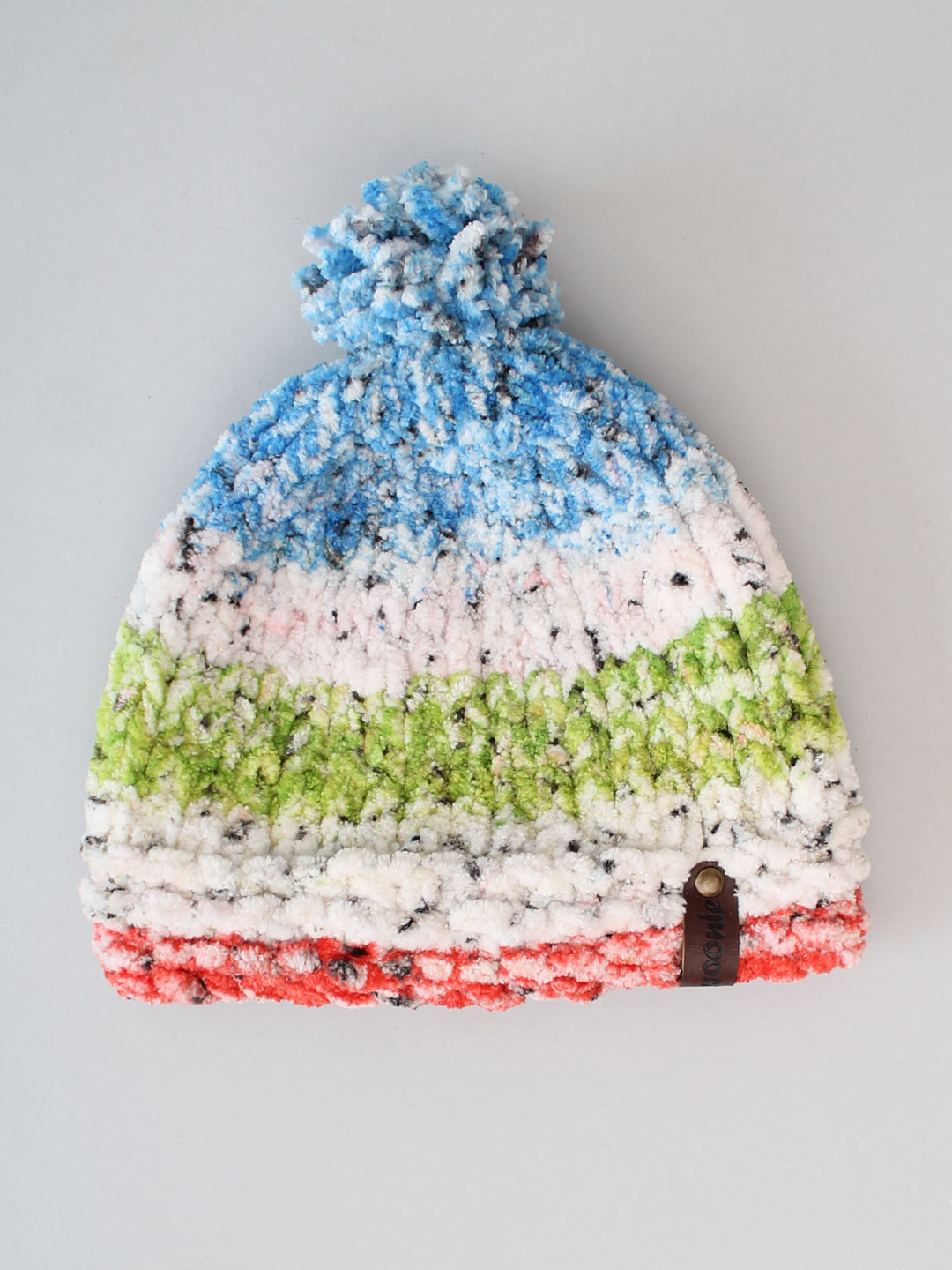 Woonie Handknitted Velvet Yarn Winter Beanie - Multi