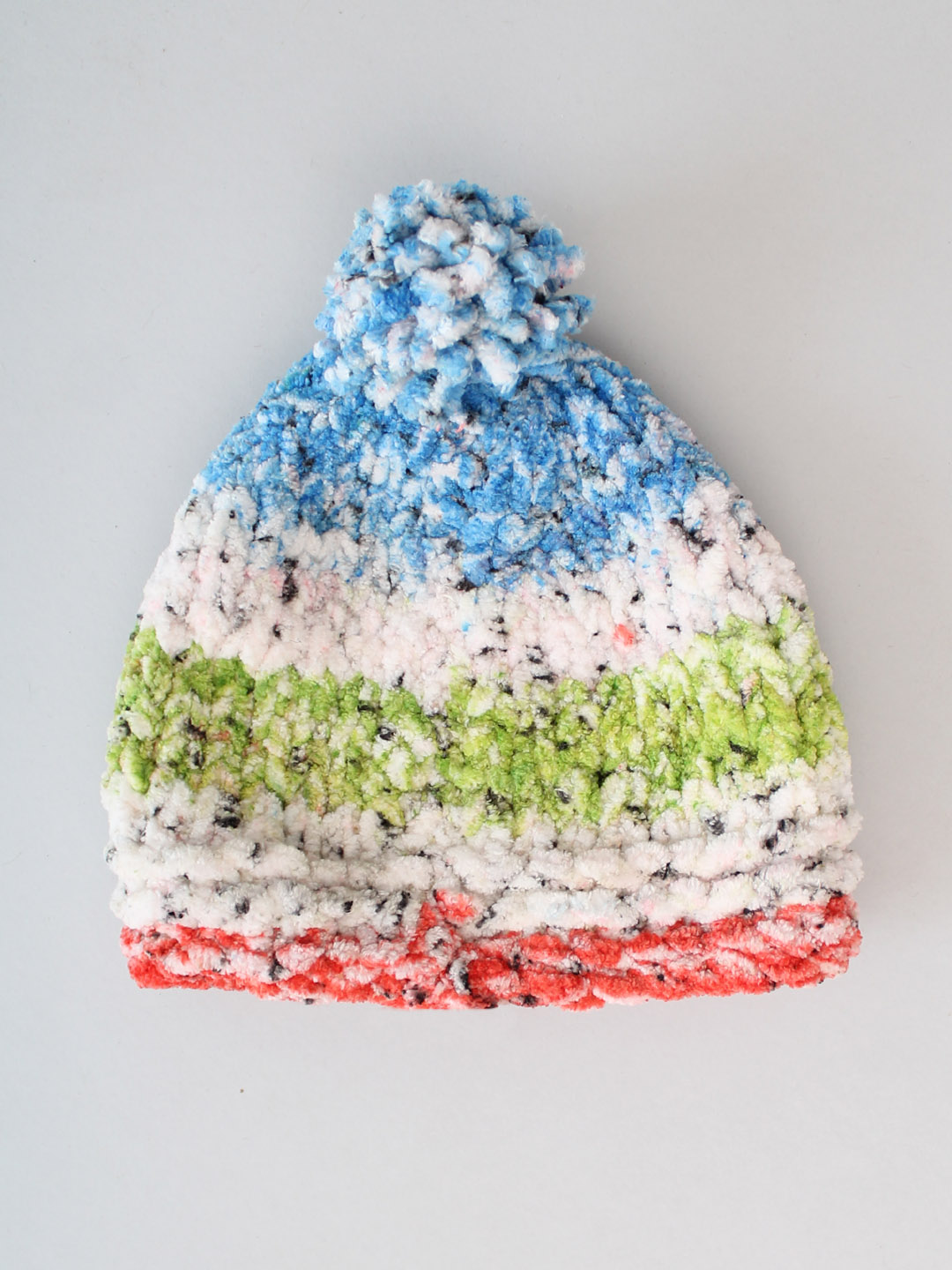 Woonie Handknitted Velvet Yarn Winter Beanie - Multi