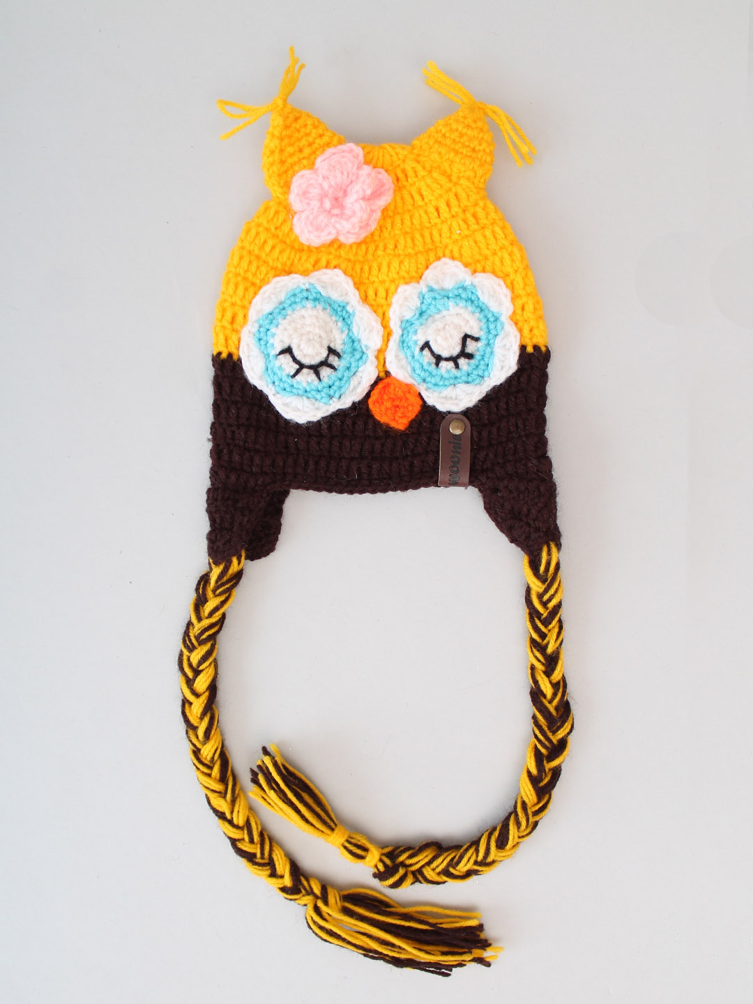 Woonie Handmade Crochet Bird Beanie for Newborn - Yellow