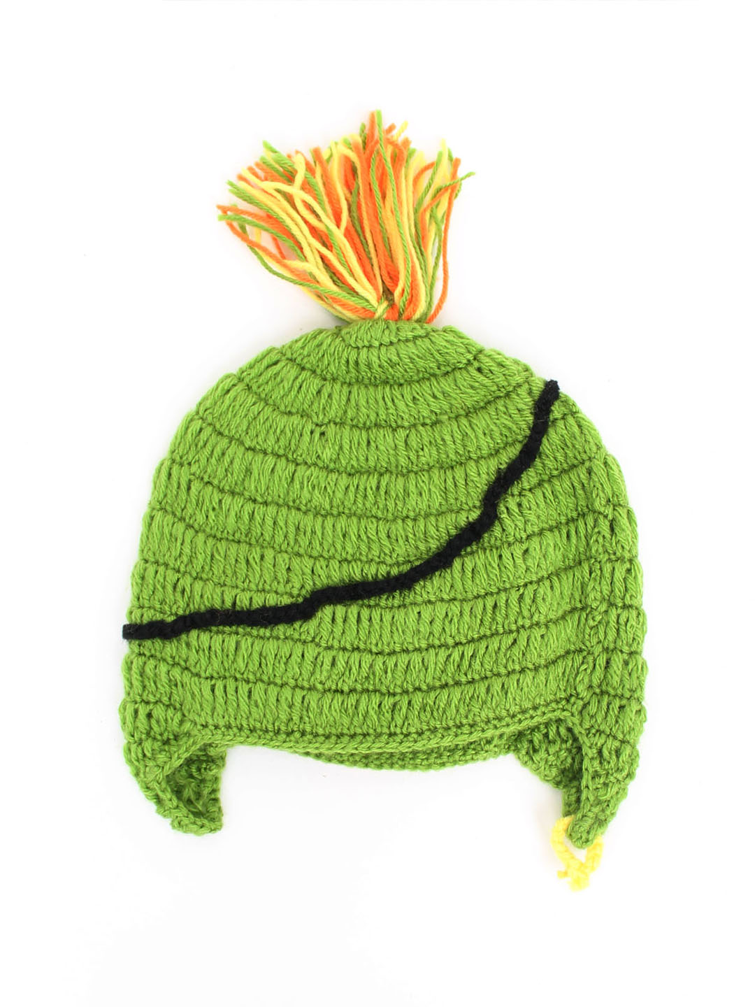 Woonie Handmade Crochet Parrot Design Woolen Cap - Green