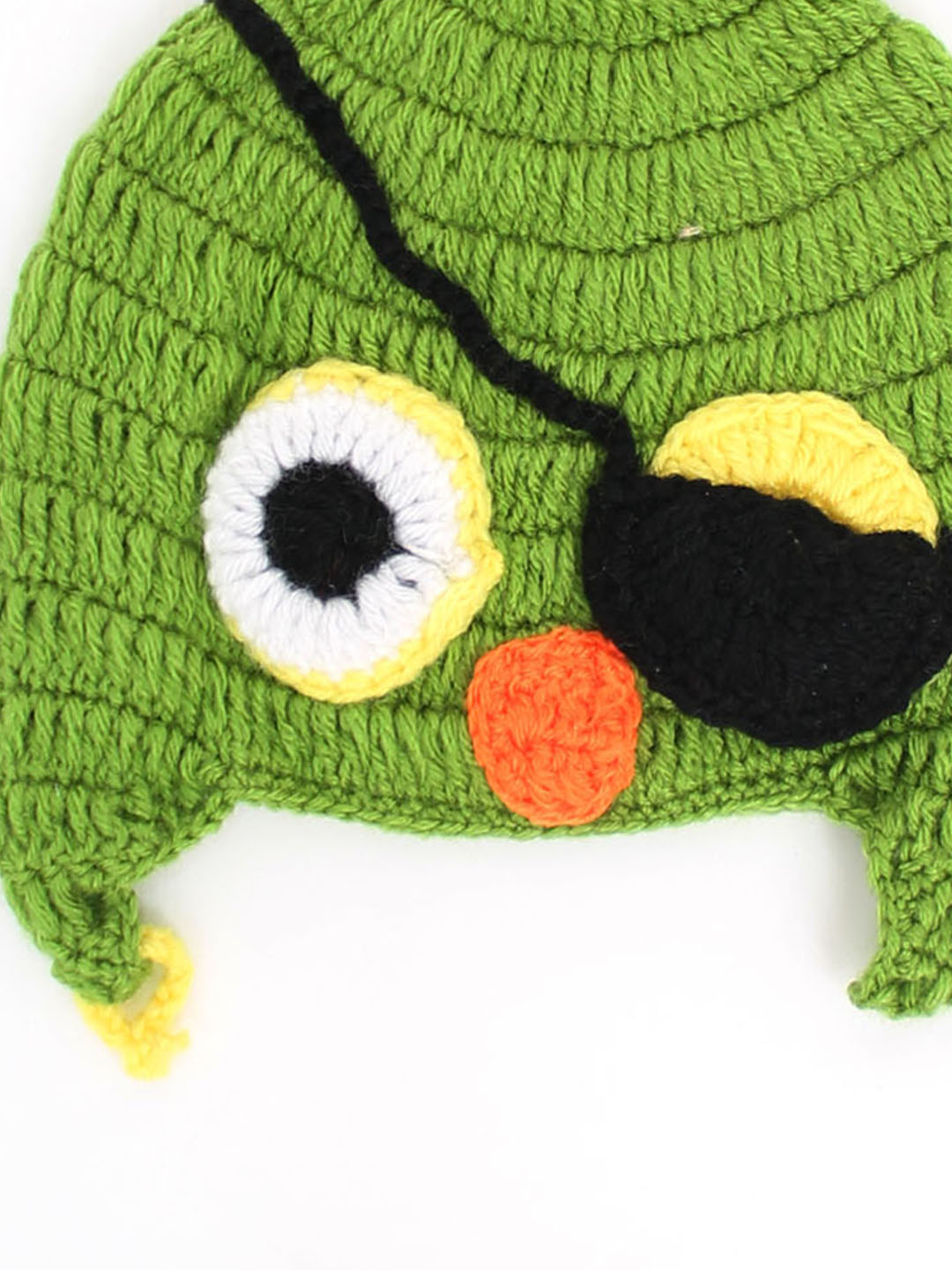Woonie Handmade Crochet Parrot Design Woolen Cap - Green