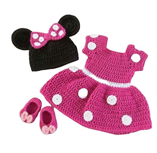 Stylish Pink Mini Pattern Frock with Cap and Booties
