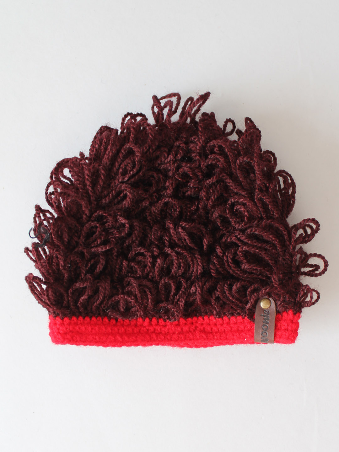 Woonie Handmade Crochet Wig Beanie - Brown