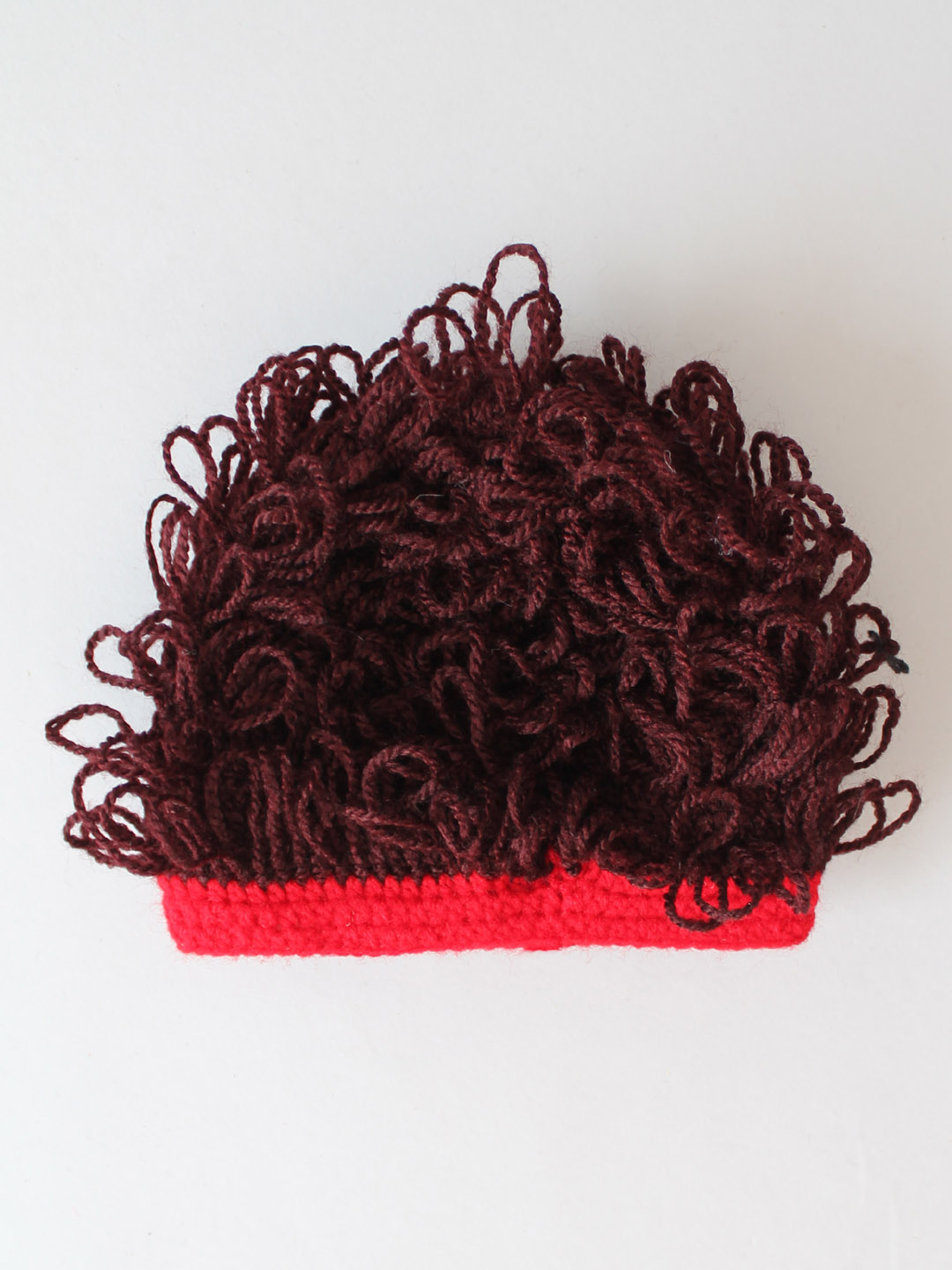 Woonie Handmade Crochet Wig Beanie - Brown