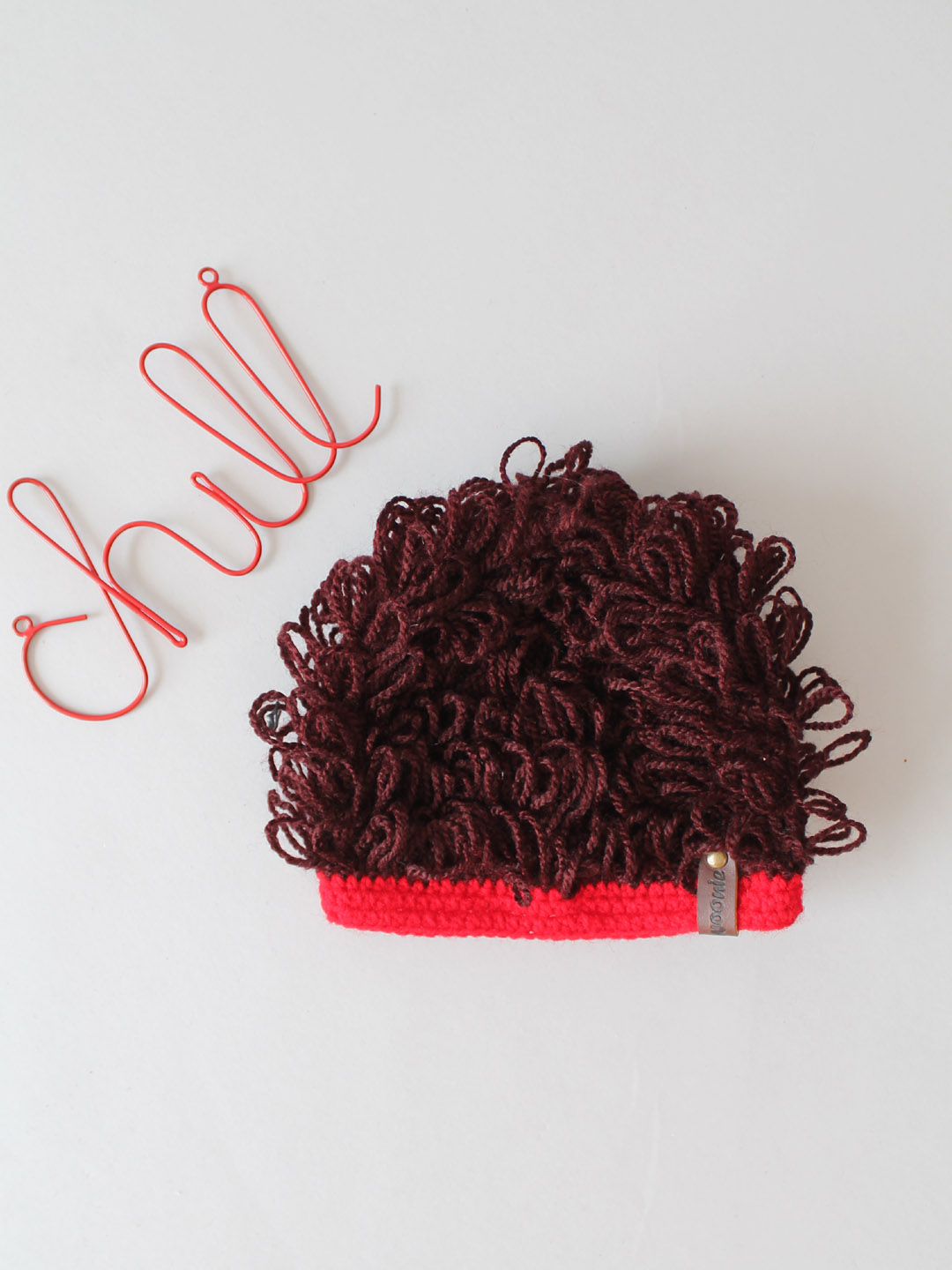 Woonie Handmade Crochet Wig Beanie - Brown