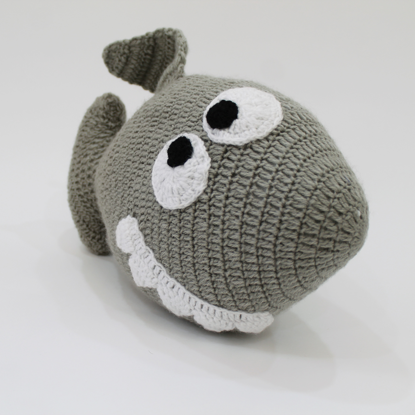 Woonie Handmade Fish Shaped Filled Cuddle Cushion-Grey