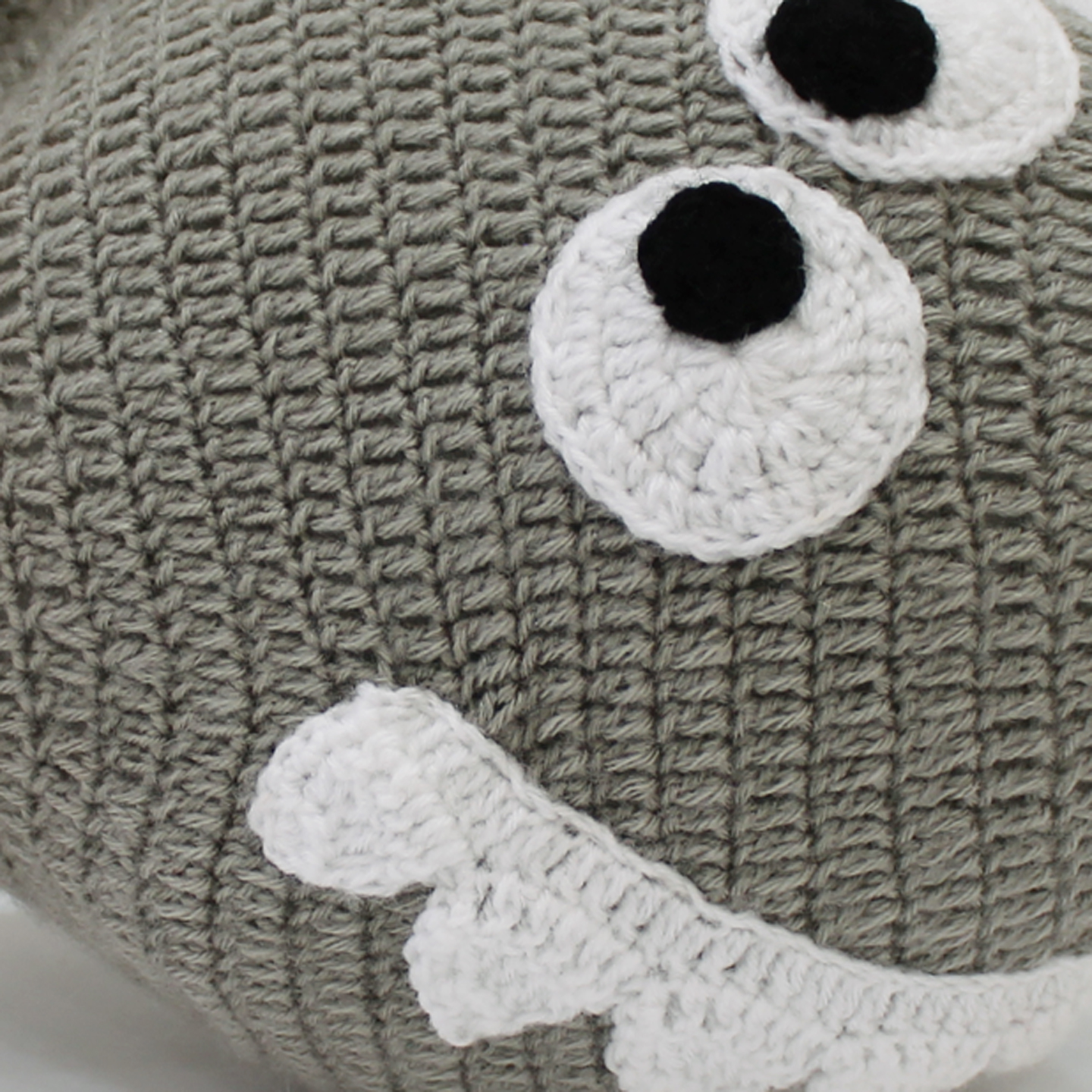 Woonie Handmade Fish Shaped Filled Cuddle Cushion-Grey