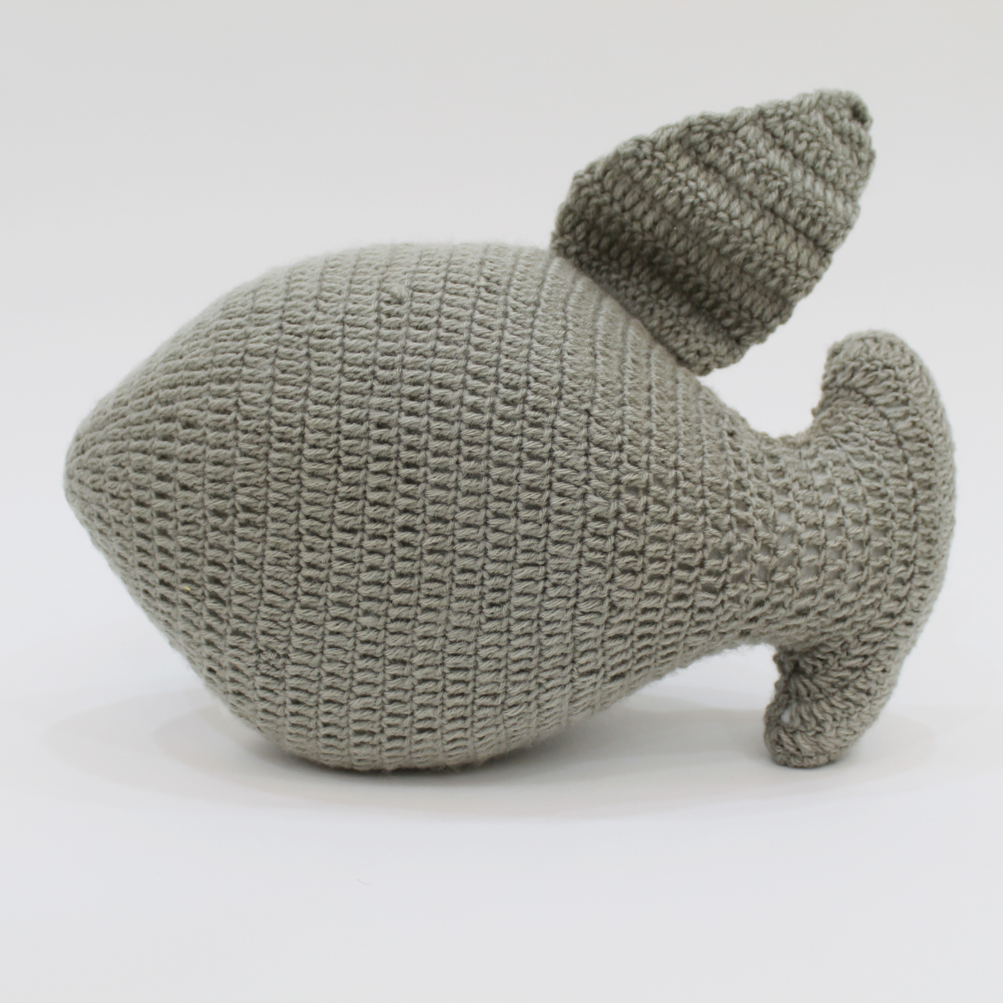 Woonie Handmade Fish Shaped Filled Cuddle Cushion-Grey