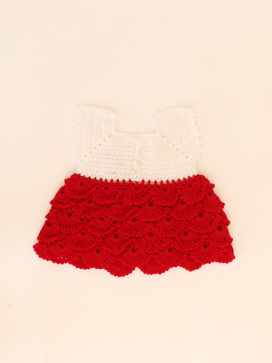 Woonie Layered & Floral Frock for Baby Girls - Red