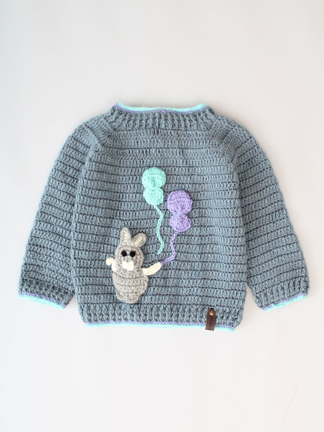 Woonie Matching Sweater and Pants with Caps & Booties - Grey