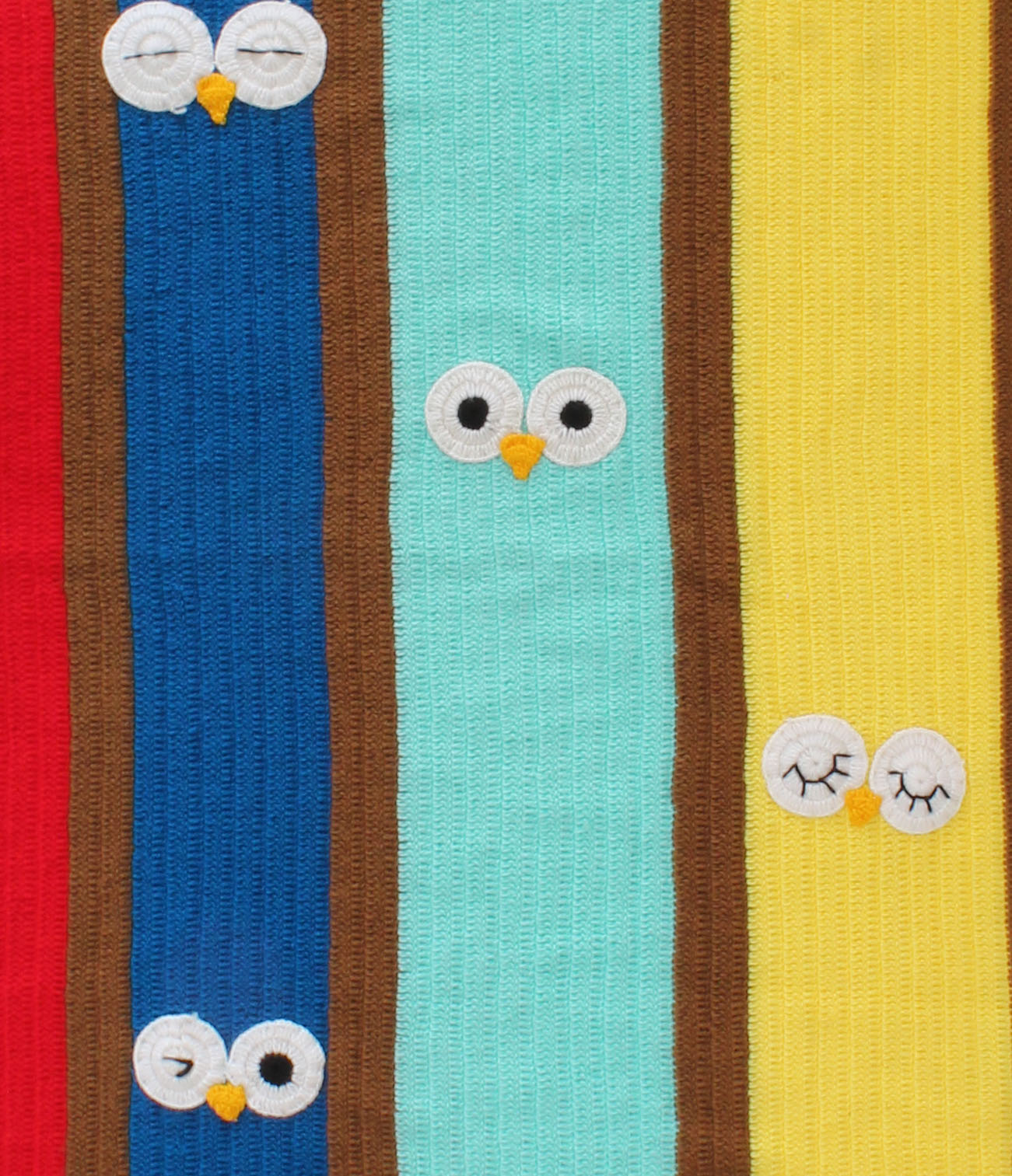 Woonie Muticolored Eyes Applique Handmade Blanket for Infants