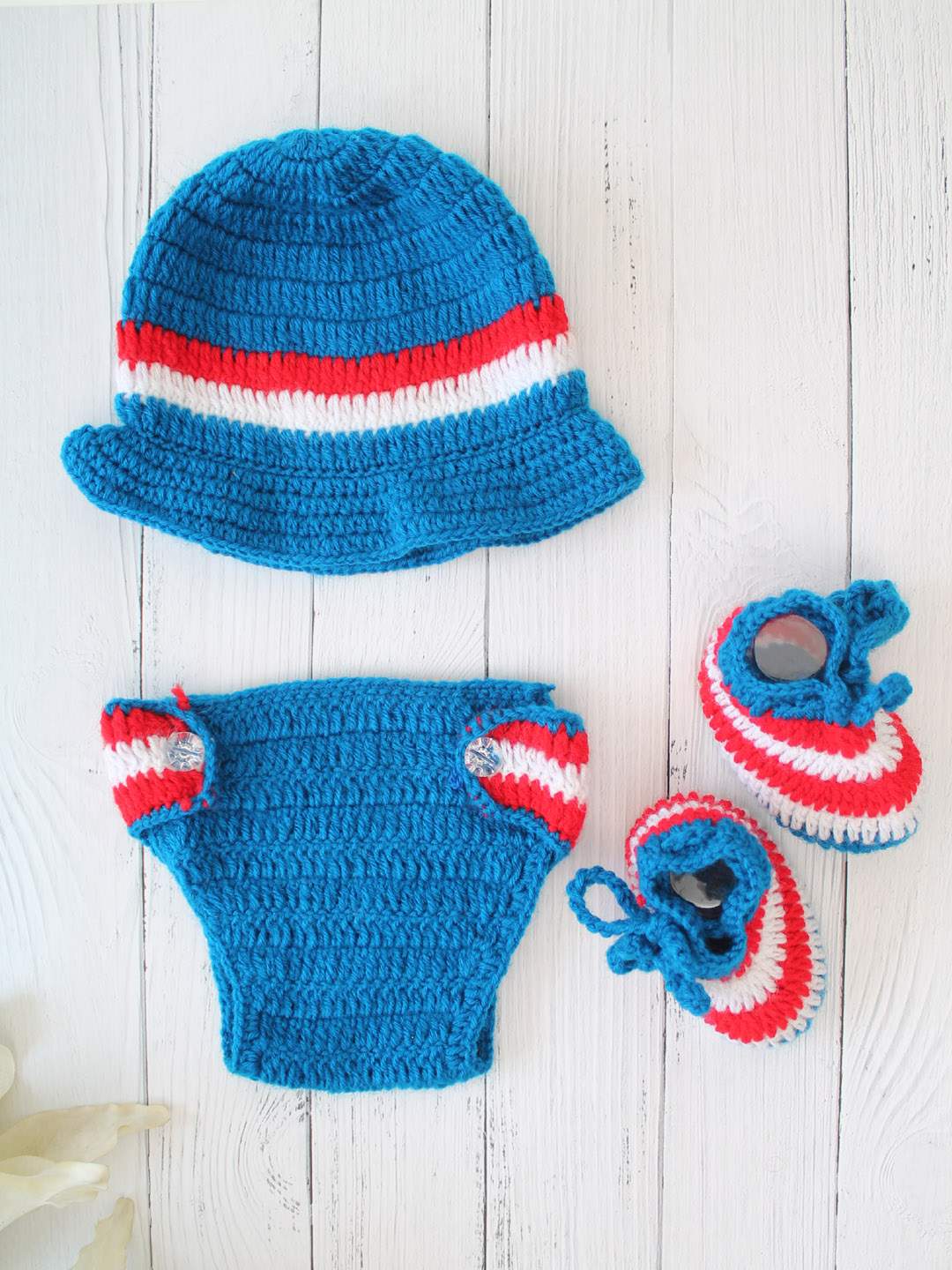 Woonie Newborn Outfit for Pictures - Blue Infant Props