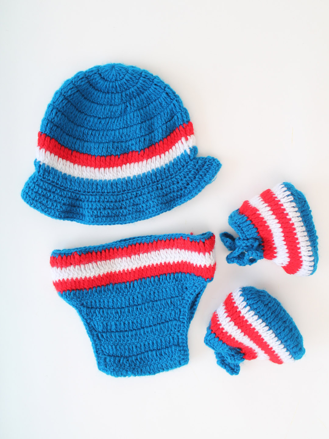Woonie Newborn Outfit for Pictures - Blue Infant Props