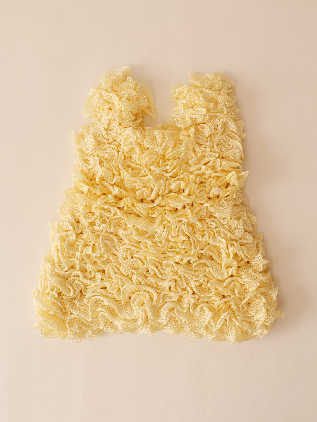 Woonie Ruffled Winterwear Baby Dress - Off-white