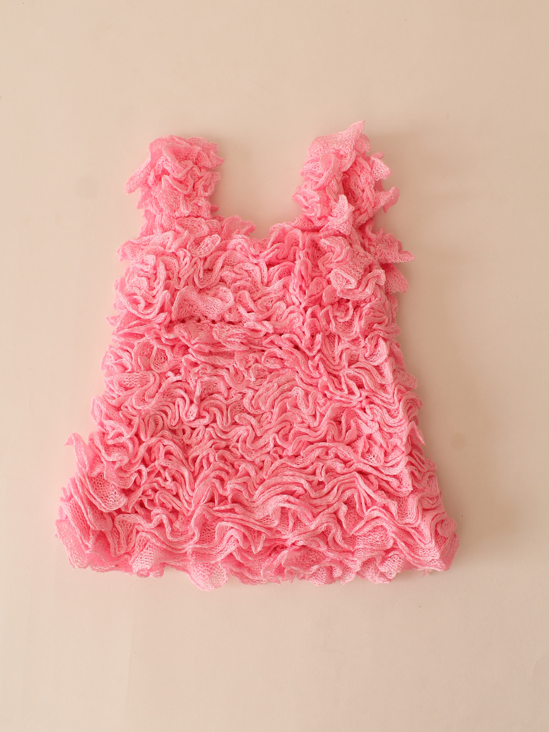 Woonie Ruffled Winterwear Dress for Baby Girl - Pink