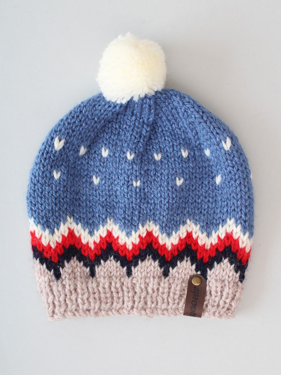 Woonie Set of 2 Hand Knitted Winter Hats for Infants - Red