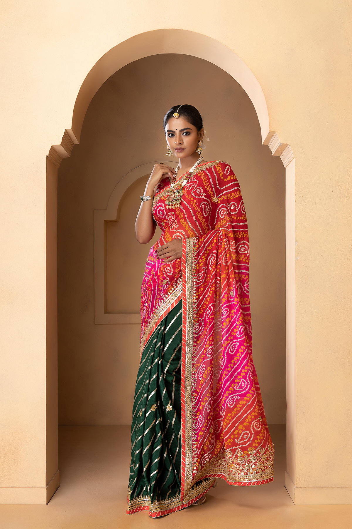 Bandhani half 2025 sarees online