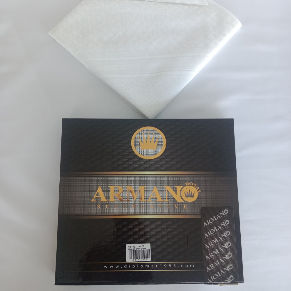 Image of شماغ أبيض اوف وايت ارمانو سويسري اصلي %100 قطن  مقاس 52/55 | SHIMAG ARMANO OFF WHITE SWISS MADE 100% COTTON 52/55