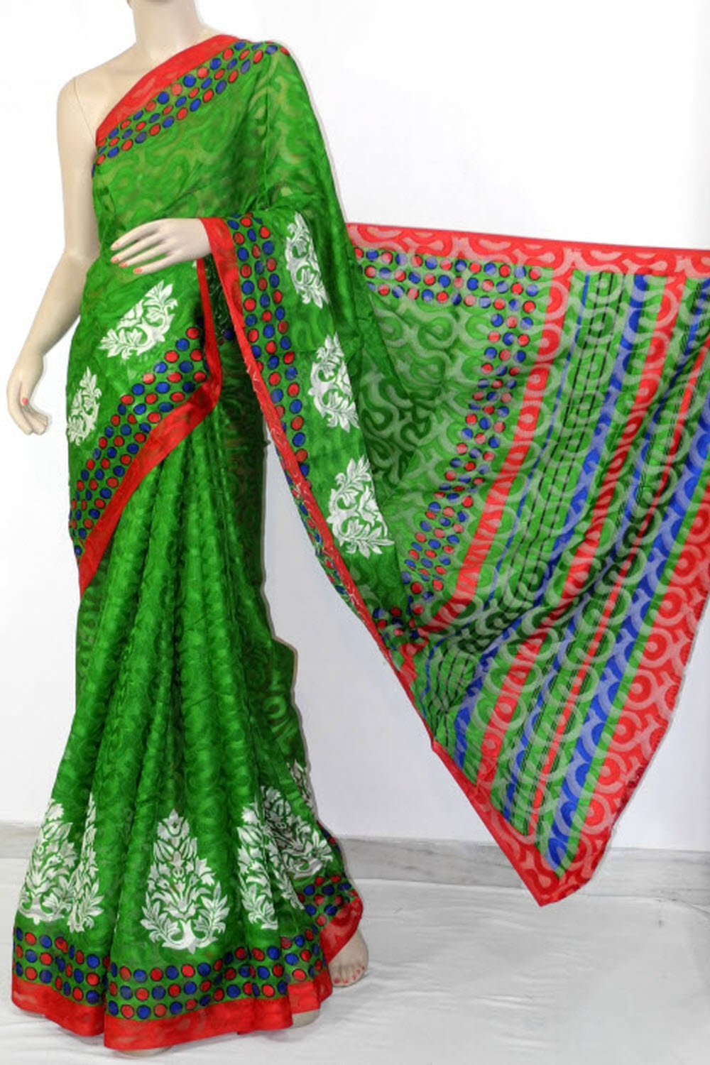 Green Exclusive Brasso Art Silk Saree with Blouse