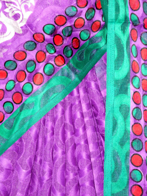 Purple Exclusive Brasso Art Silk Saree with Blouse