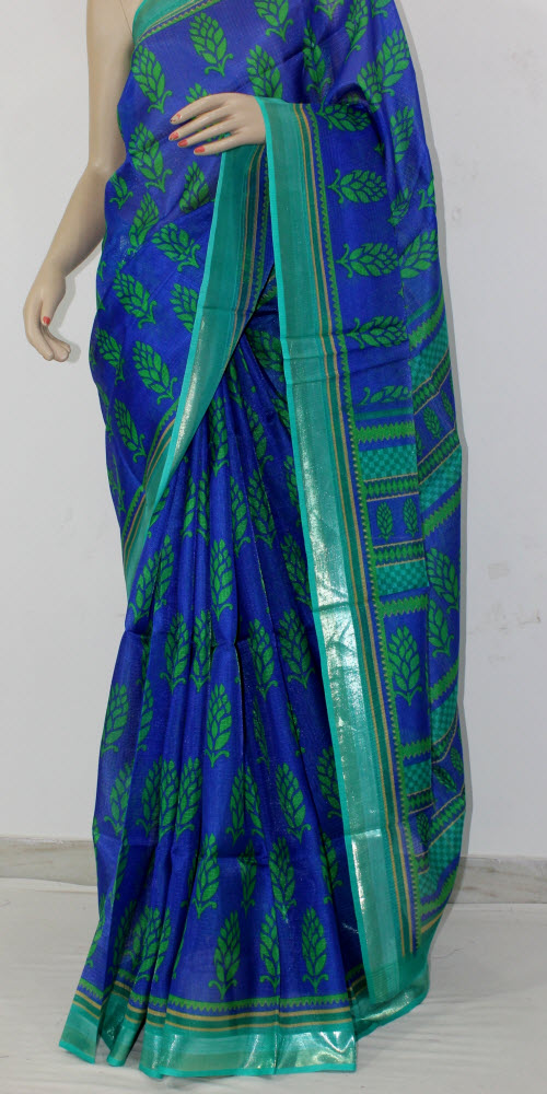 Sea Green-Blue Exclusive Art Silk Saree with Blouse