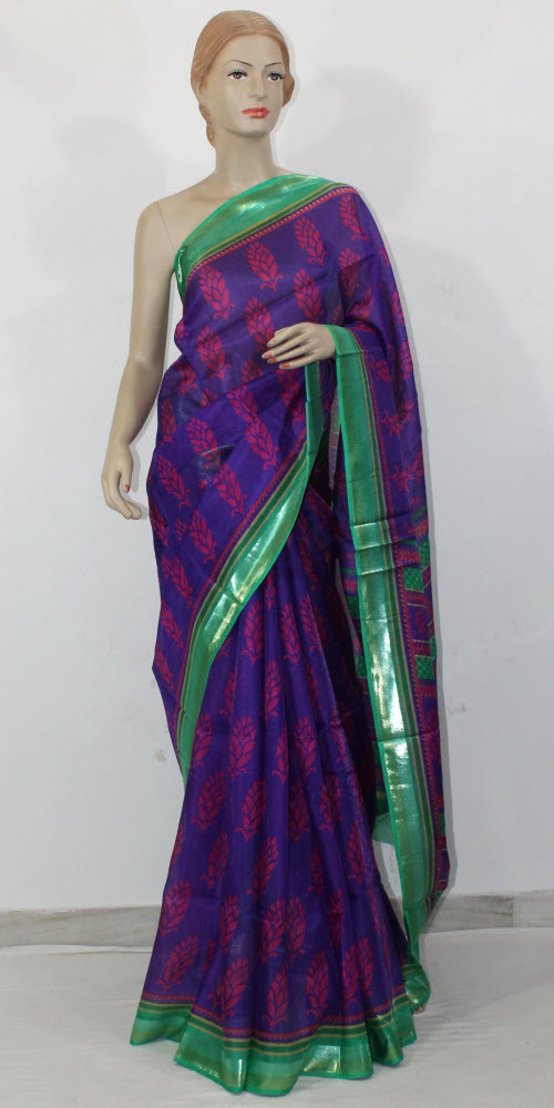 Blue-Pink Exclusive Art Silk Saree with Blouse