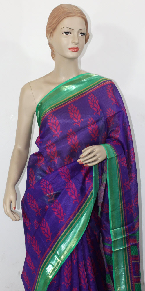 Blue-Pink Exclusive Art Silk Saree with Blouse