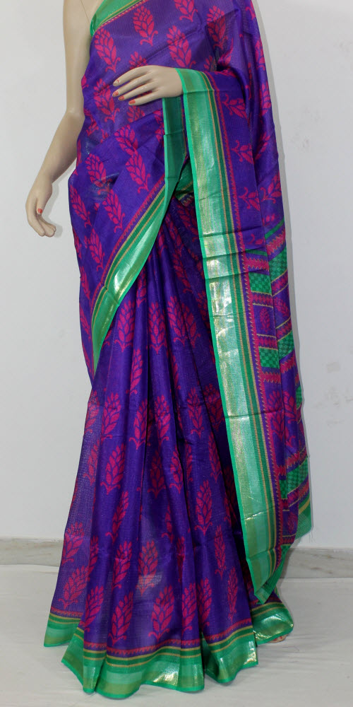 Blue-Pink Exclusive Art Silk Saree with Blouse