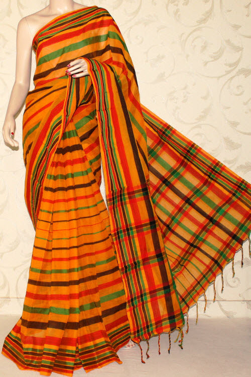 Yellow Handloom Soft Cotton Tant Saree 13190