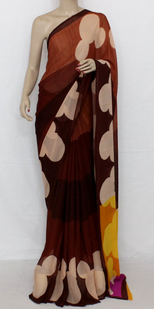 Maroon Georgette Saree with Blouse