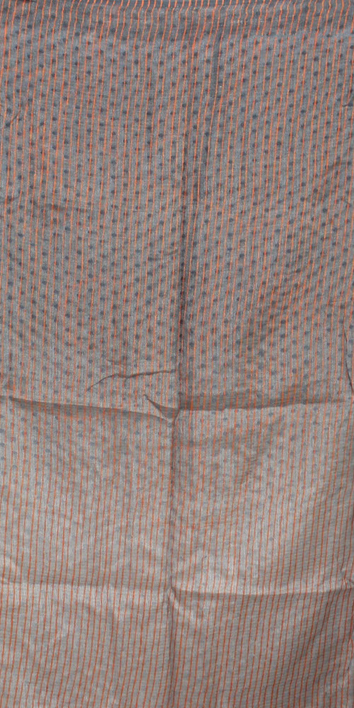 Grey Exclusive Manipuri Check Art Silk Saree with Blouse