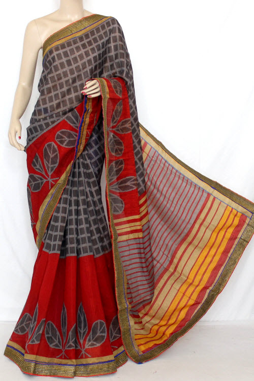 Purple-Red Exclusive Synthetic Saree with Blouse