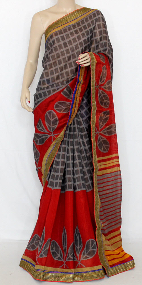 Purple-Red Exclusive Synthetic Saree with Blouse