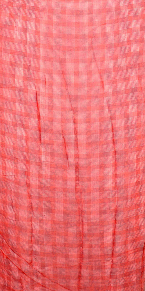 Red-Brownish Grey Wrinkle Free Georgette Saree with Blouse