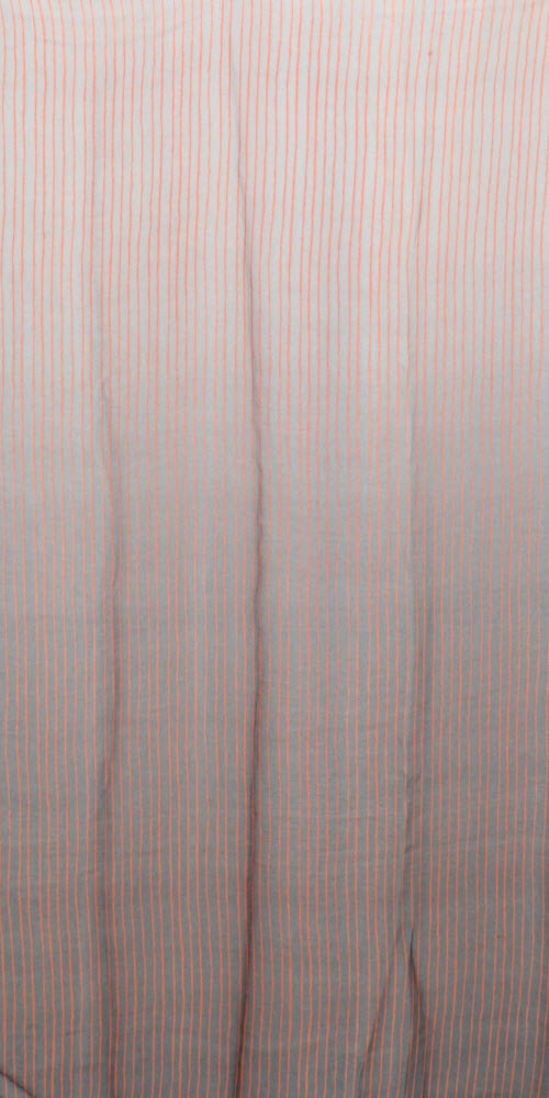 Grey-Orange Wrinkle Free Georgette Saree with Blouse