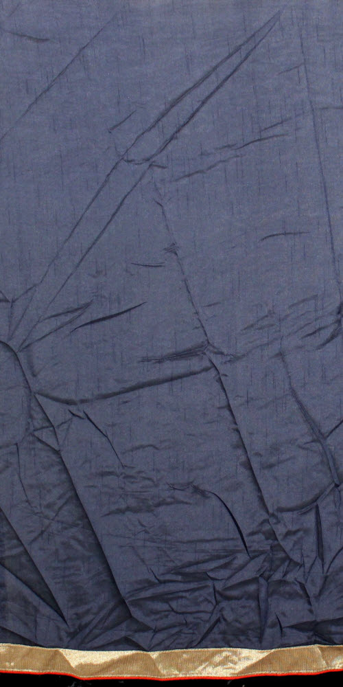 Orange-Grey Art Silk Saree with Blouse