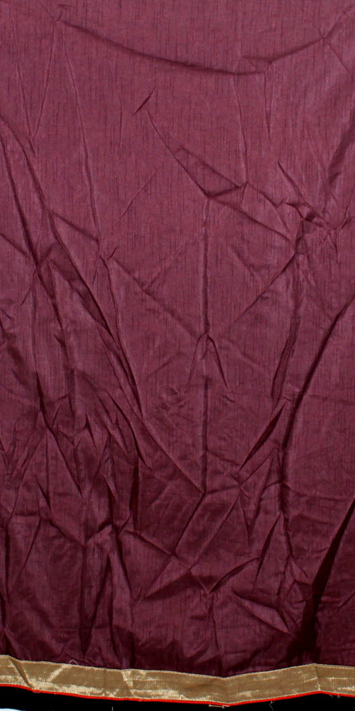 Orange-Maroon Art Silk Saree with Blouse