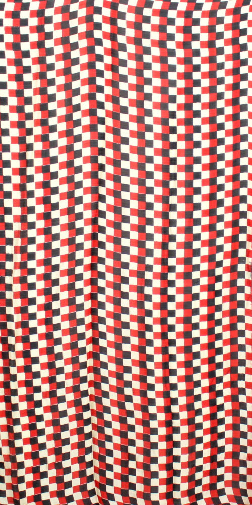 Red-Black Crepe Art Silk Saree with Blouse