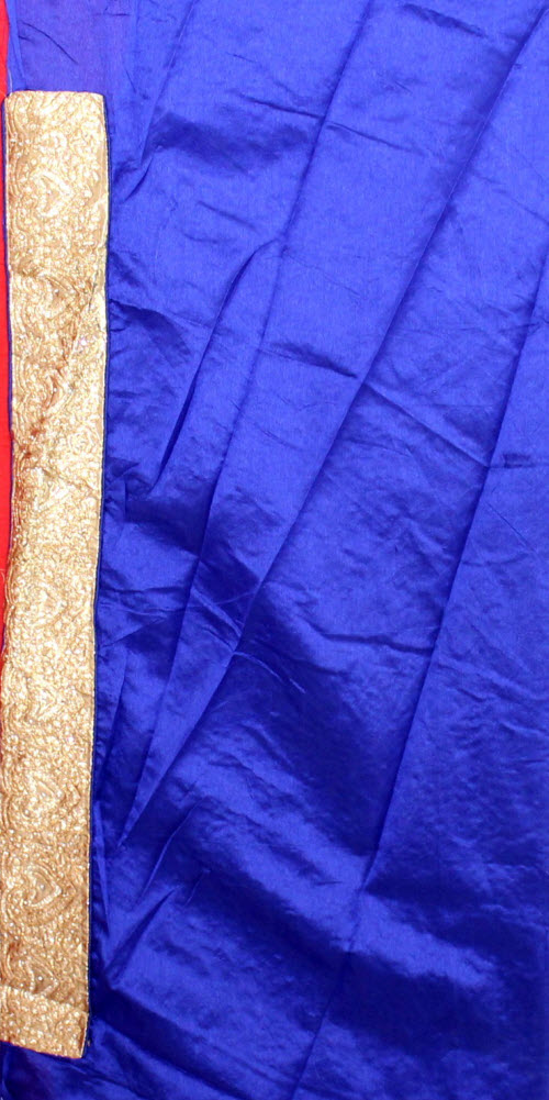 Red Embroidered Dupion Art Silk Saree with Blouse