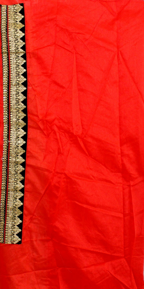 Beige-Orange Brasso Art Silk Saree with Blouse