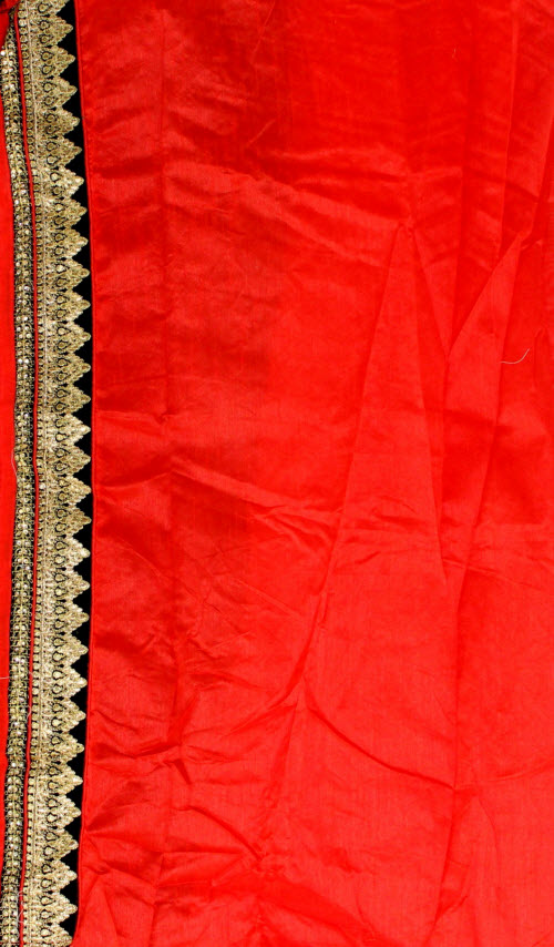 Black-Orange Brasso Art Silk Saree with Blouse