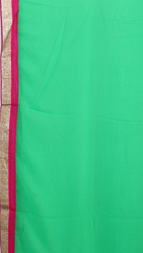 Parrot Green Embroidered Art Silk Saree with Blouse