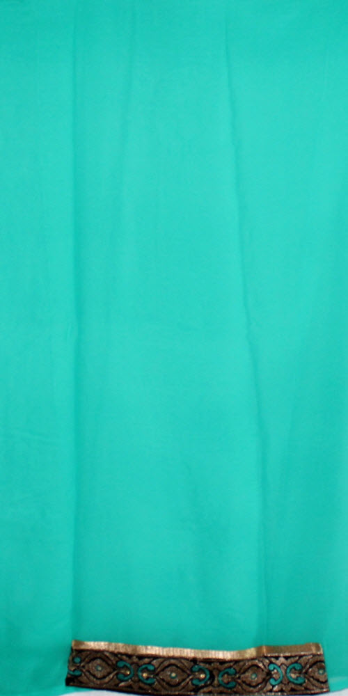 Sea Green Embroidered Georgette Saree with Blouse