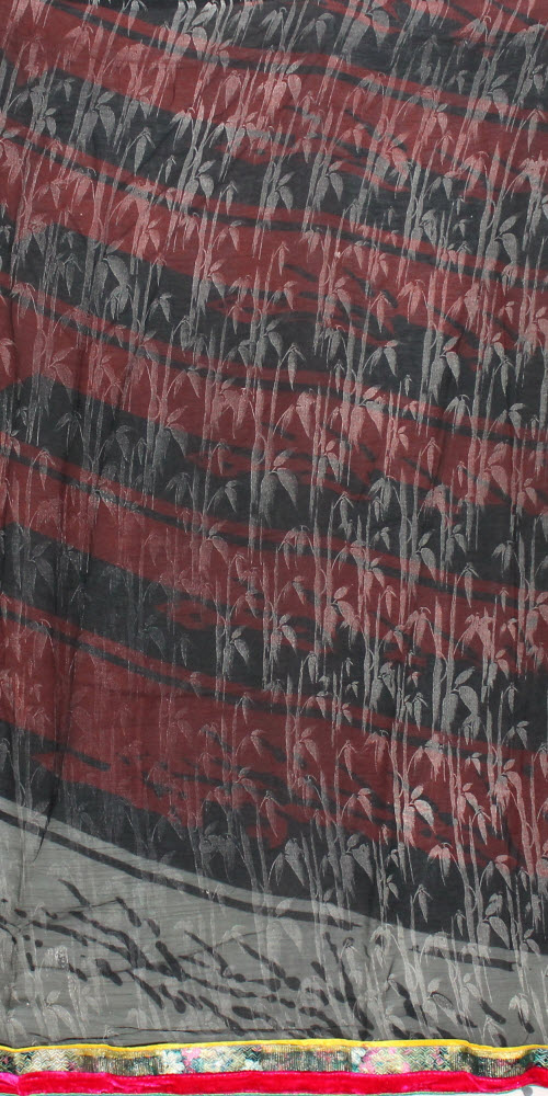 Cream-Red Printed Georgette Saree with Blouse