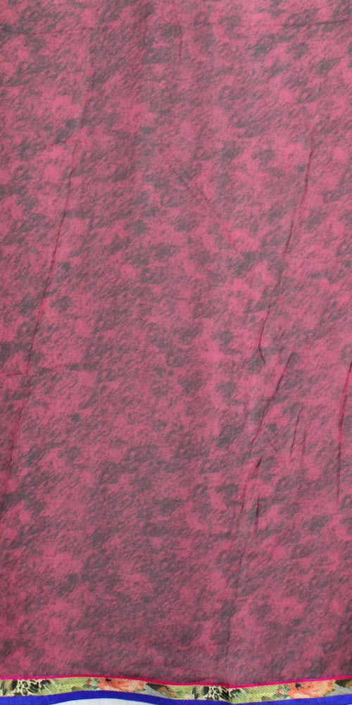 Cream-Black Printed Georgette Saree with Blouse